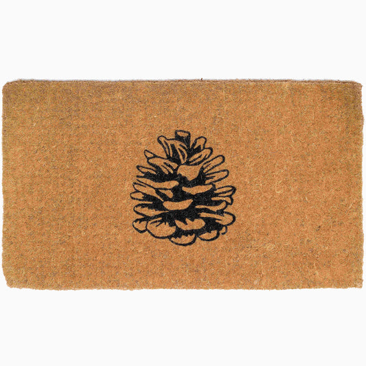 Nature Lover Pine Cone Doormat Natural Rubber, Durable