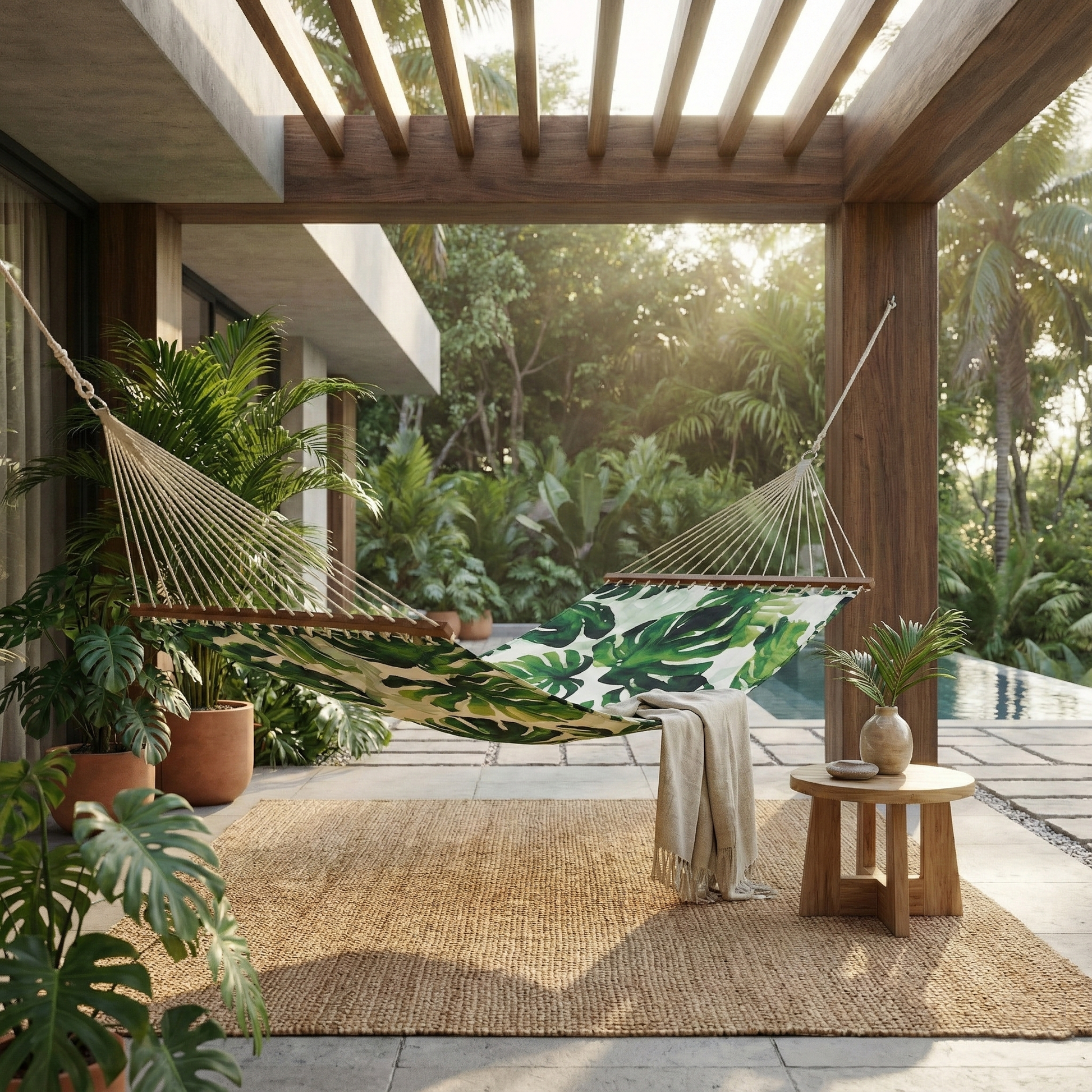 hängematte design outdoor Fab Habitat Tropical Indoor/Outdoor Recycled Polyester Hammock For Patio