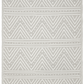 Reverse side of beige and ivory chevron outdoor rug