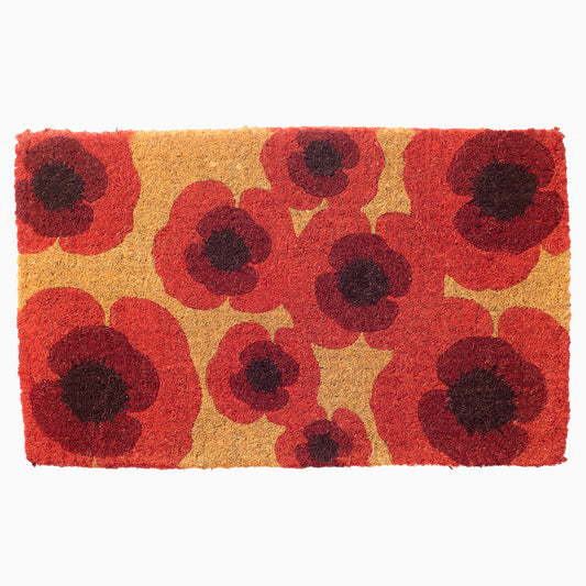 Poppies Doormat Handwoven Durable