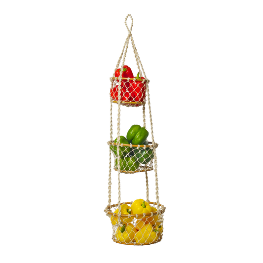 Prairie - 3 tier Hanging Macrame Basket