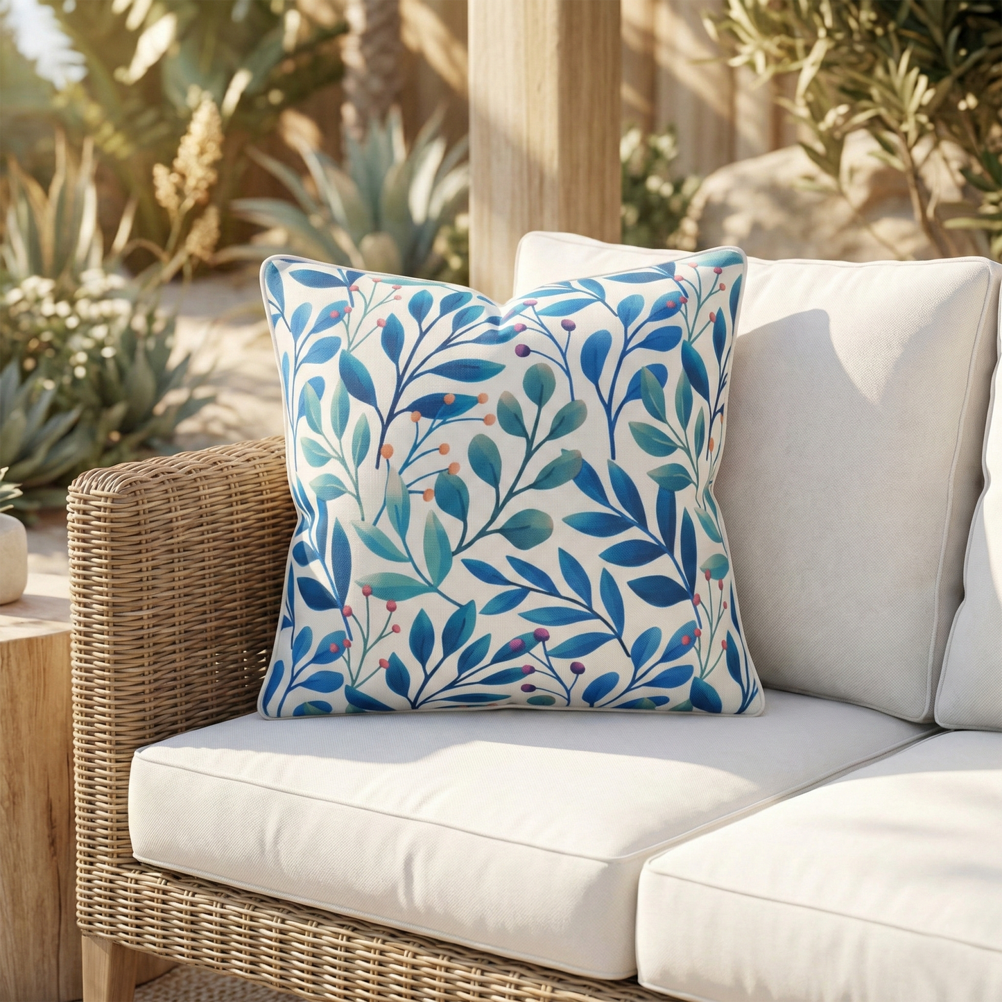 Rainforest Double Sided Indoor Outdoor Decorative Pillow - White Multi (20" x 20")