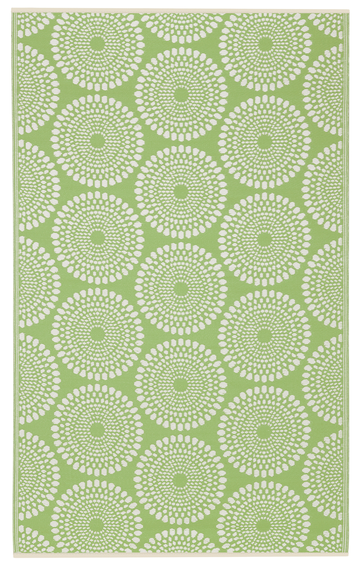 Green Outdoor Rug, reverse flat product shot of full pattern