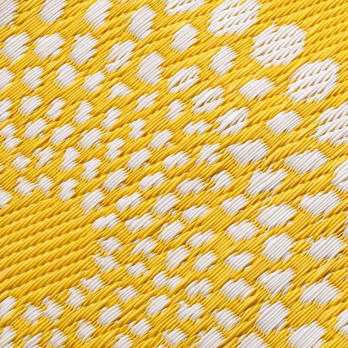 Yellow Outdoor Rug, close-up of weave texture