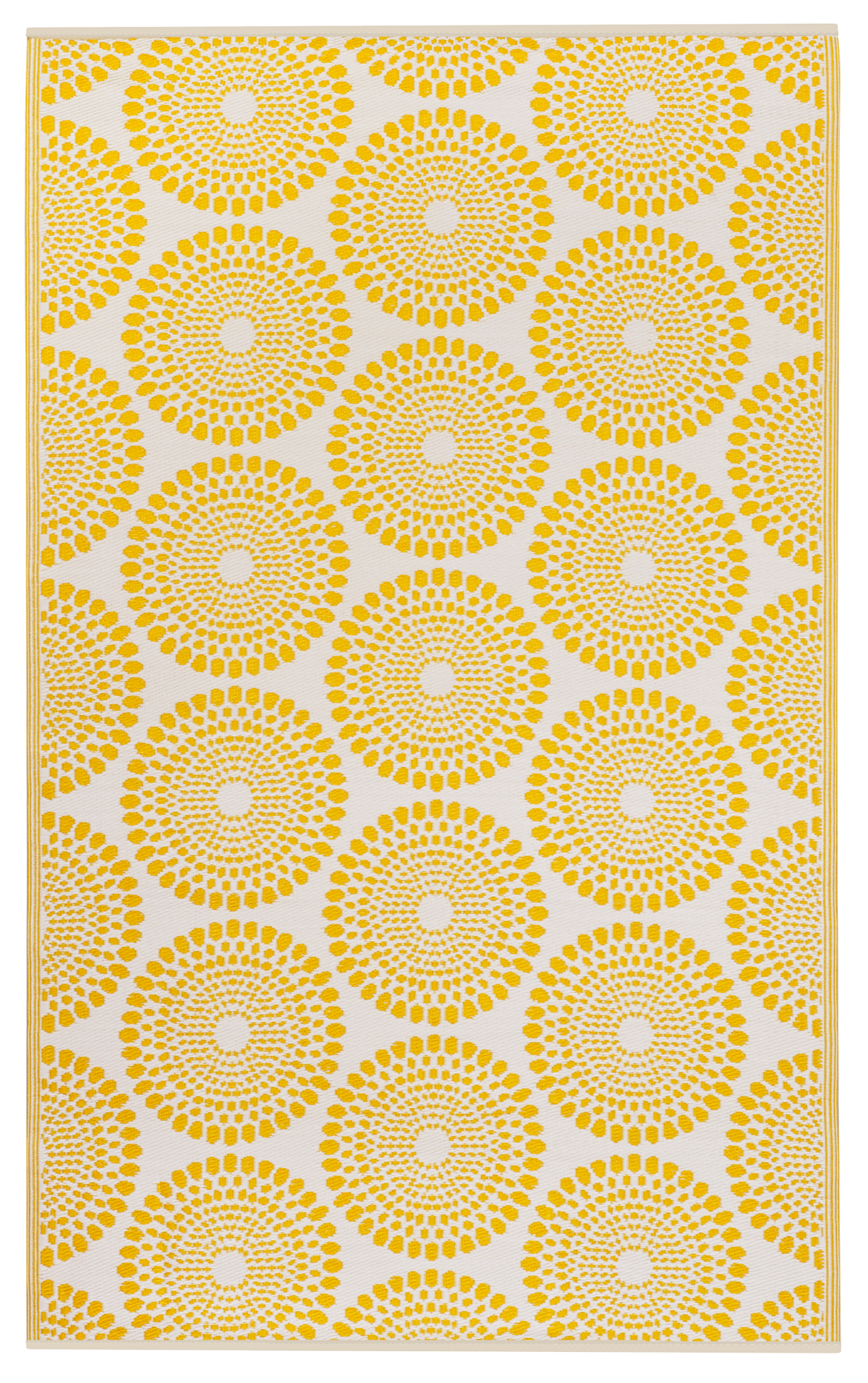Yellow Outdoor Rug, flat product shot of full pattern