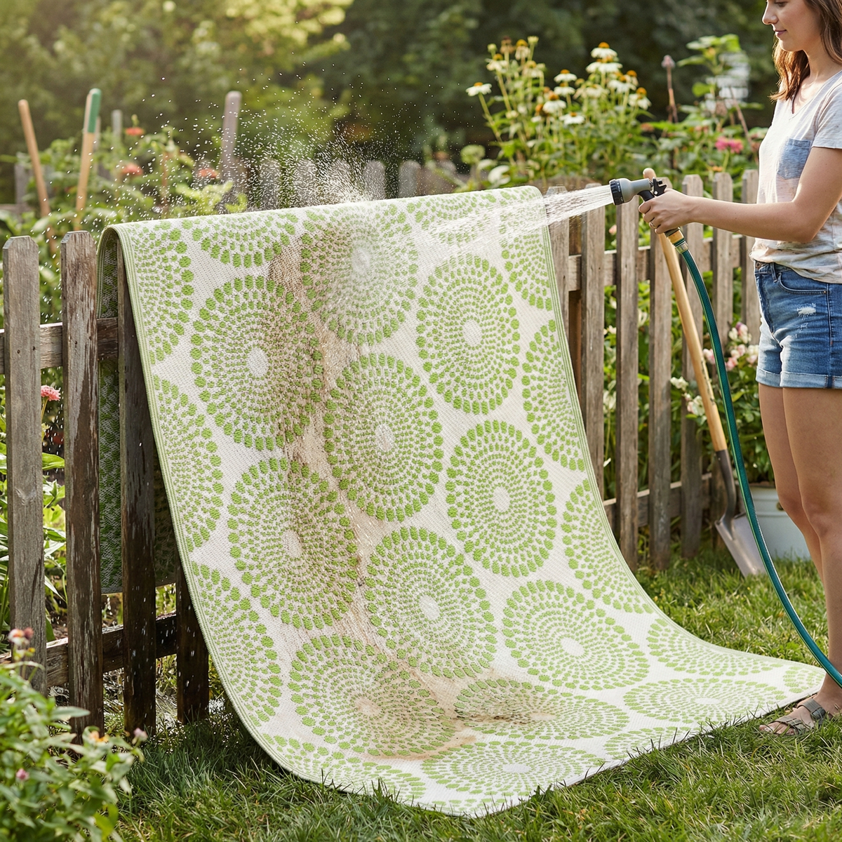 Yellow Outdoor Rug, product view angle 12