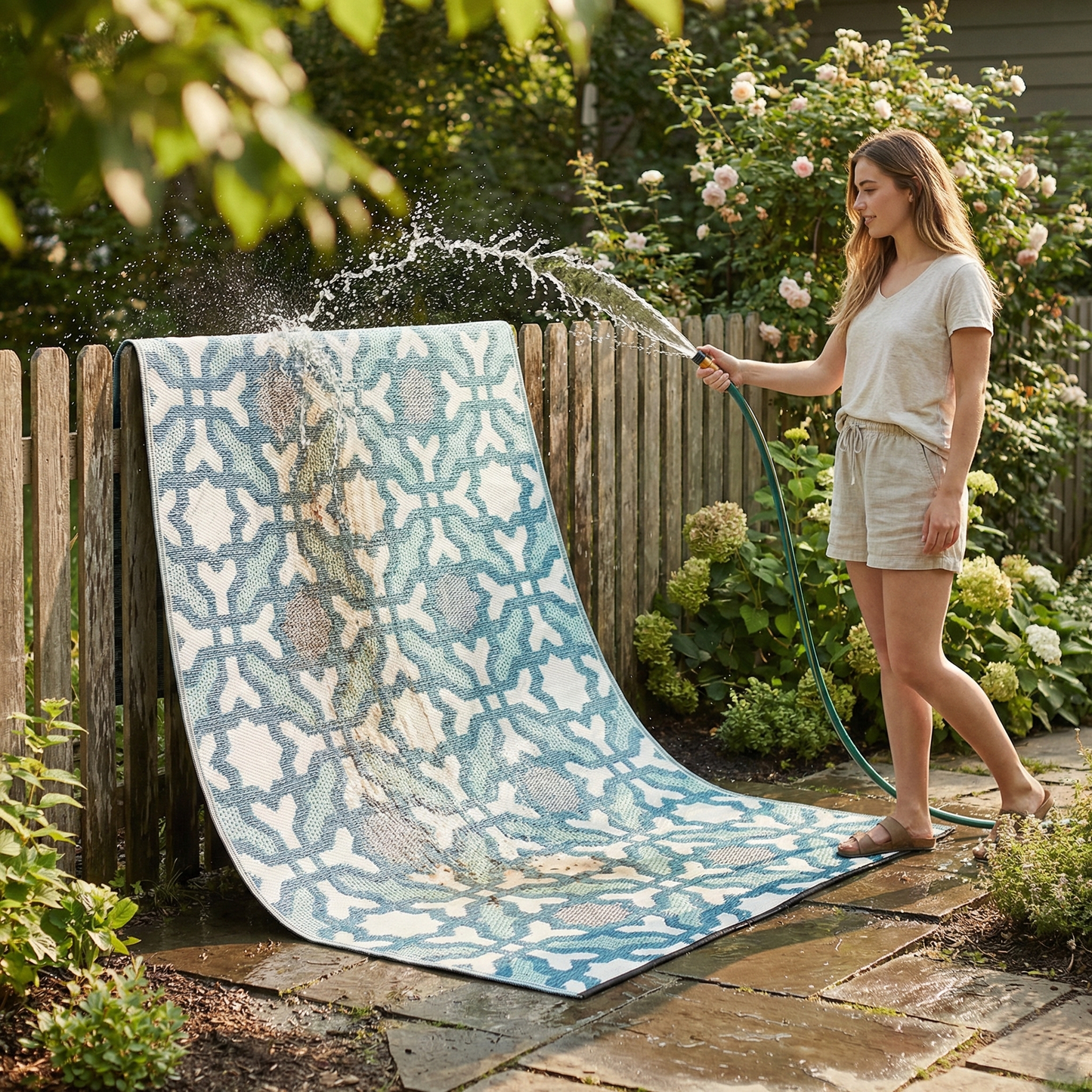 Seville - Multicolor Blue Outdoor Rug for Patio FINAL SALE