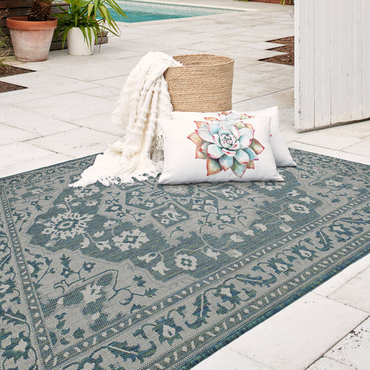 Ocean Outdoor Rug, lifestyle patio scene