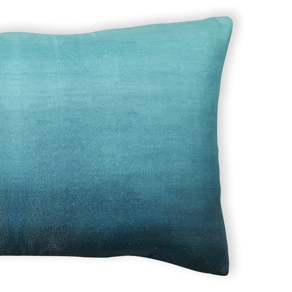 Teal Outdoor Pillow, side-facing product view, alternate angle