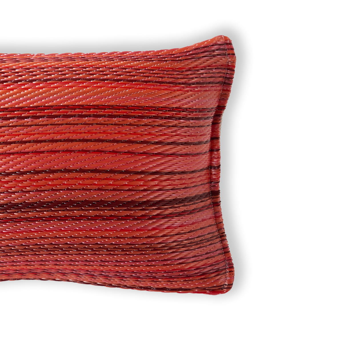 Sunset Outdoor Pillow, side-facing product view, alternate angle