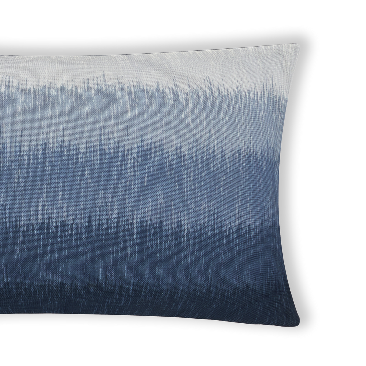 Blue Outdoor Pillow, side-facing product view, alternate angle