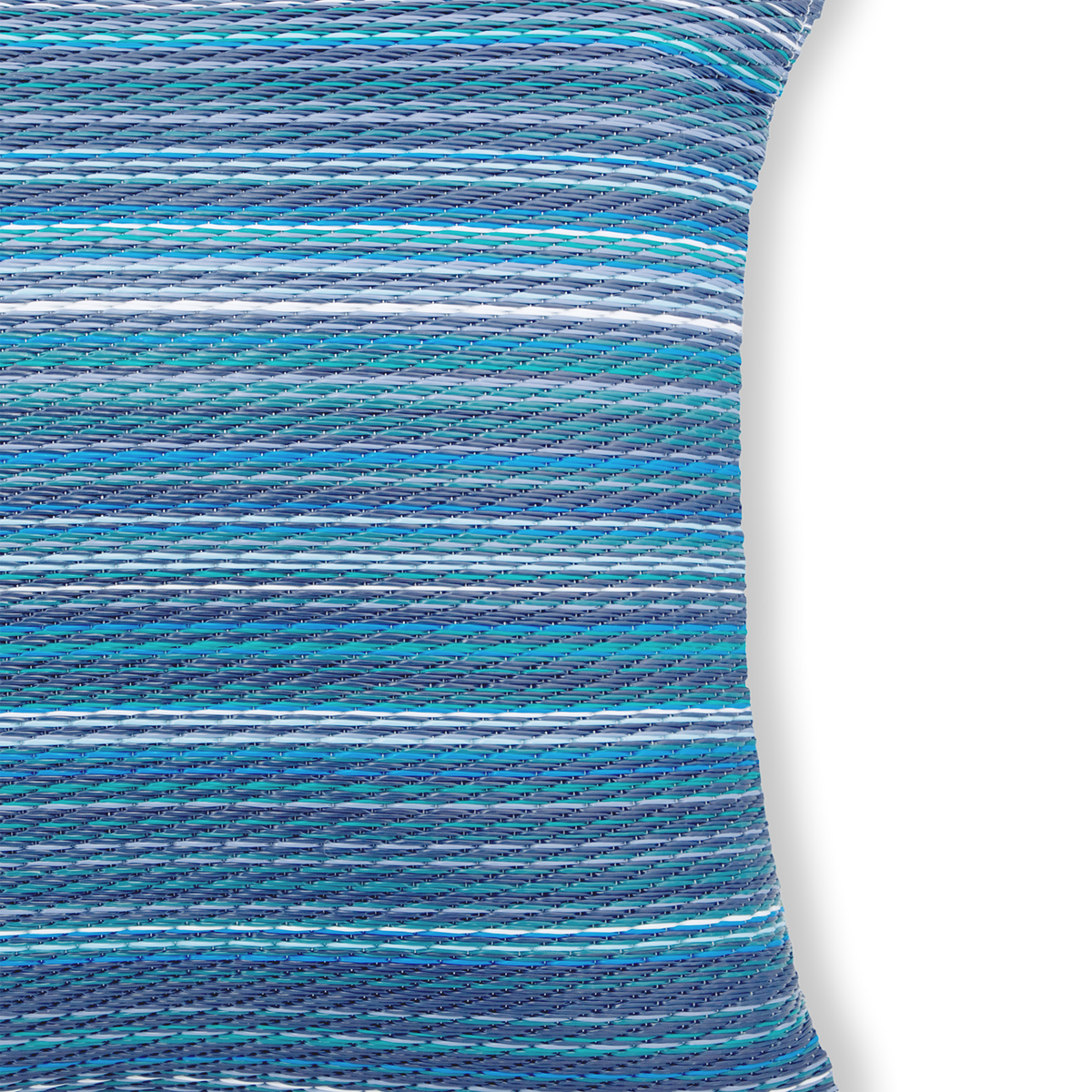 Indigo Outdoor Pillow, side-facing product view, alternate angle
