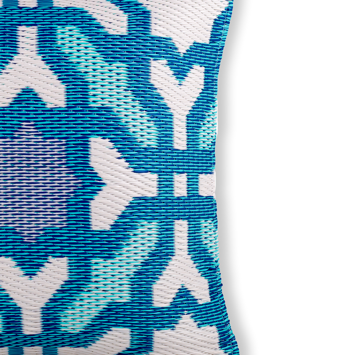 Multicolor Blue Outdoor Pillow, side-facing product view