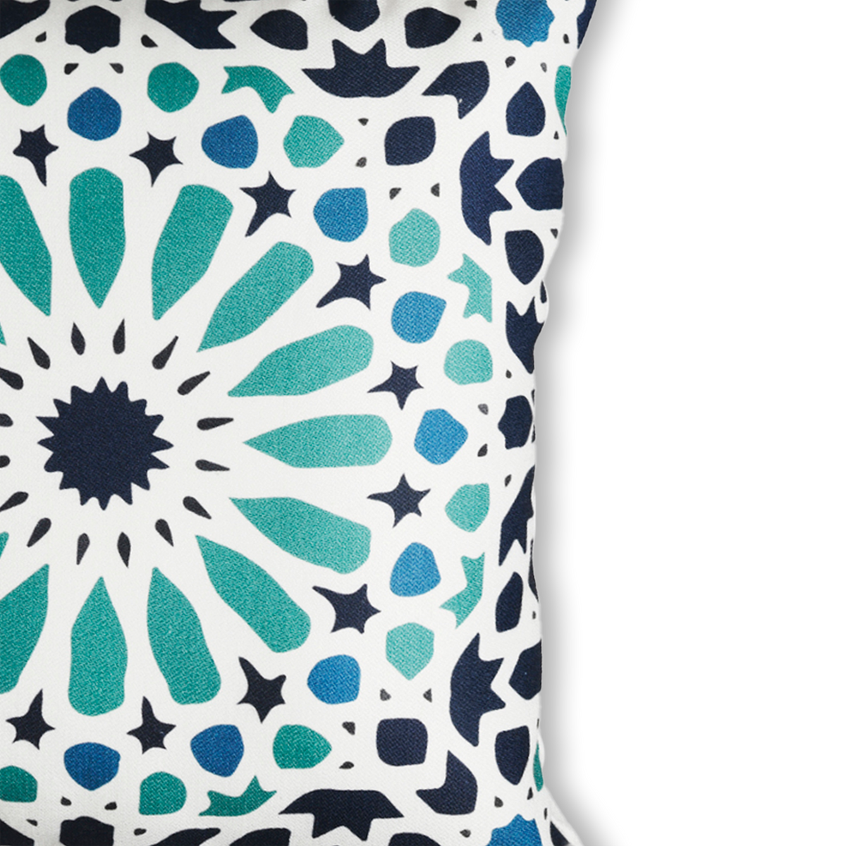 Multi Blue Outdoor Pillow, side-facing product view