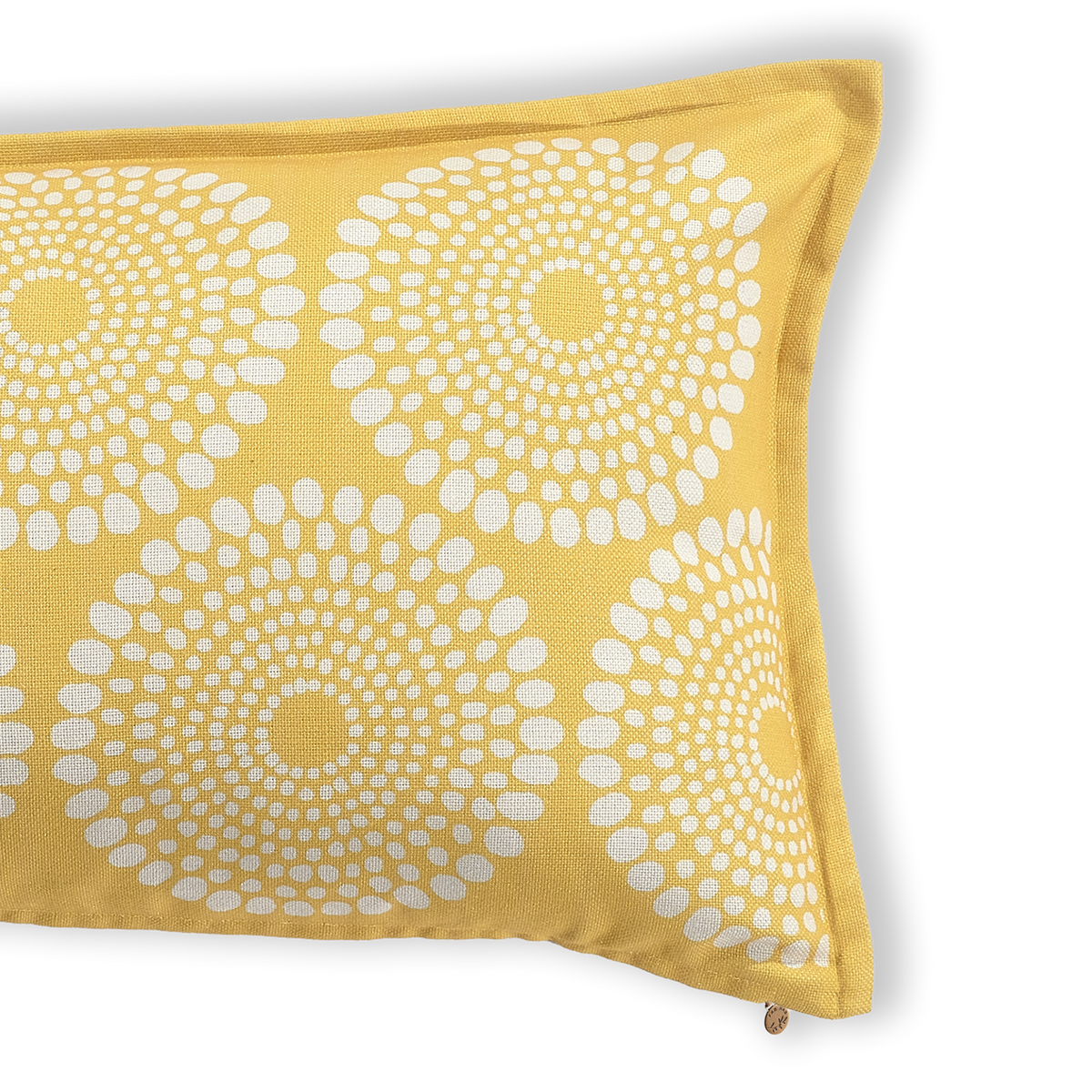 Yellow Outdoor Pillow, side-facing product view, alternate angle