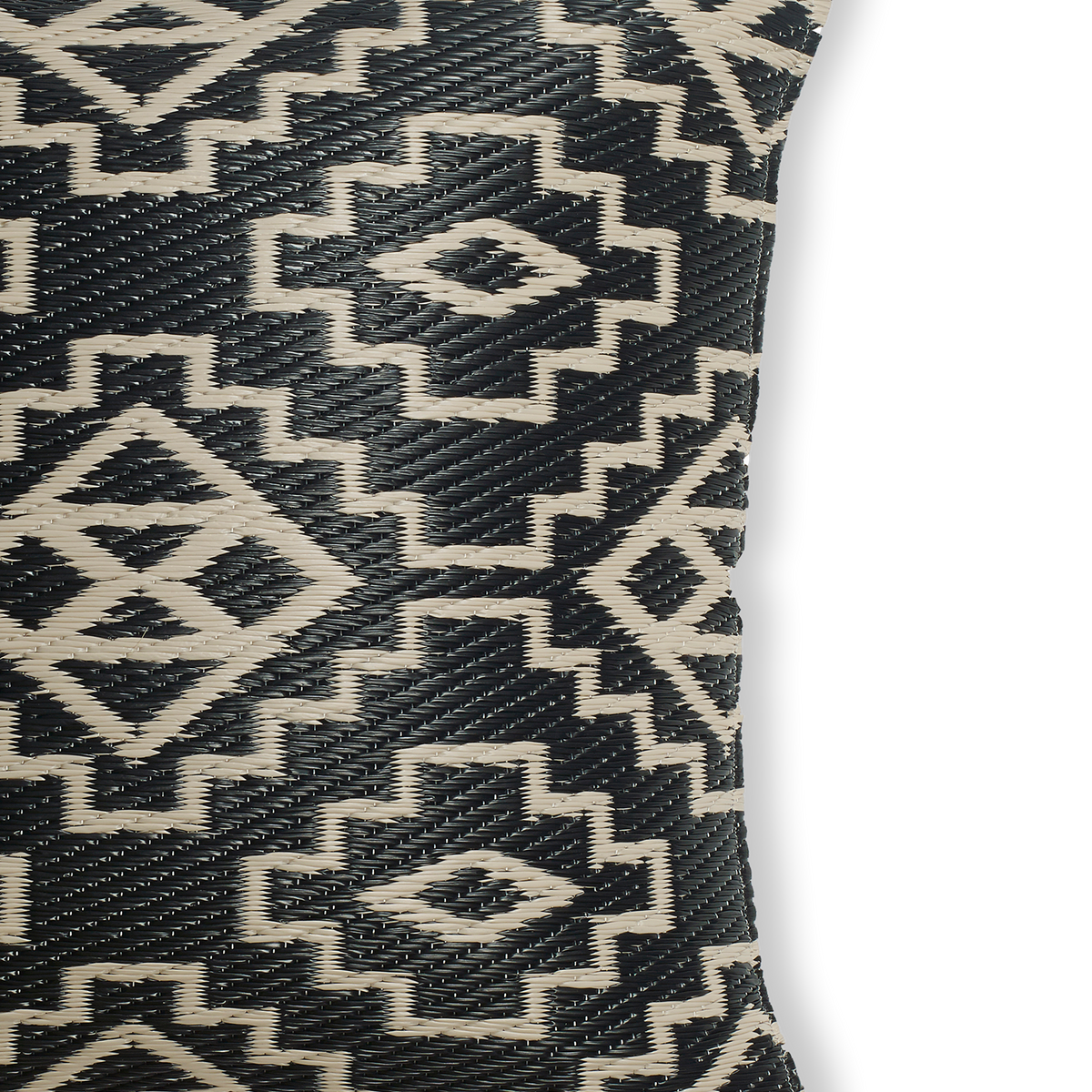 Black Outdoor Pillow, side-facing product view, alternate angle