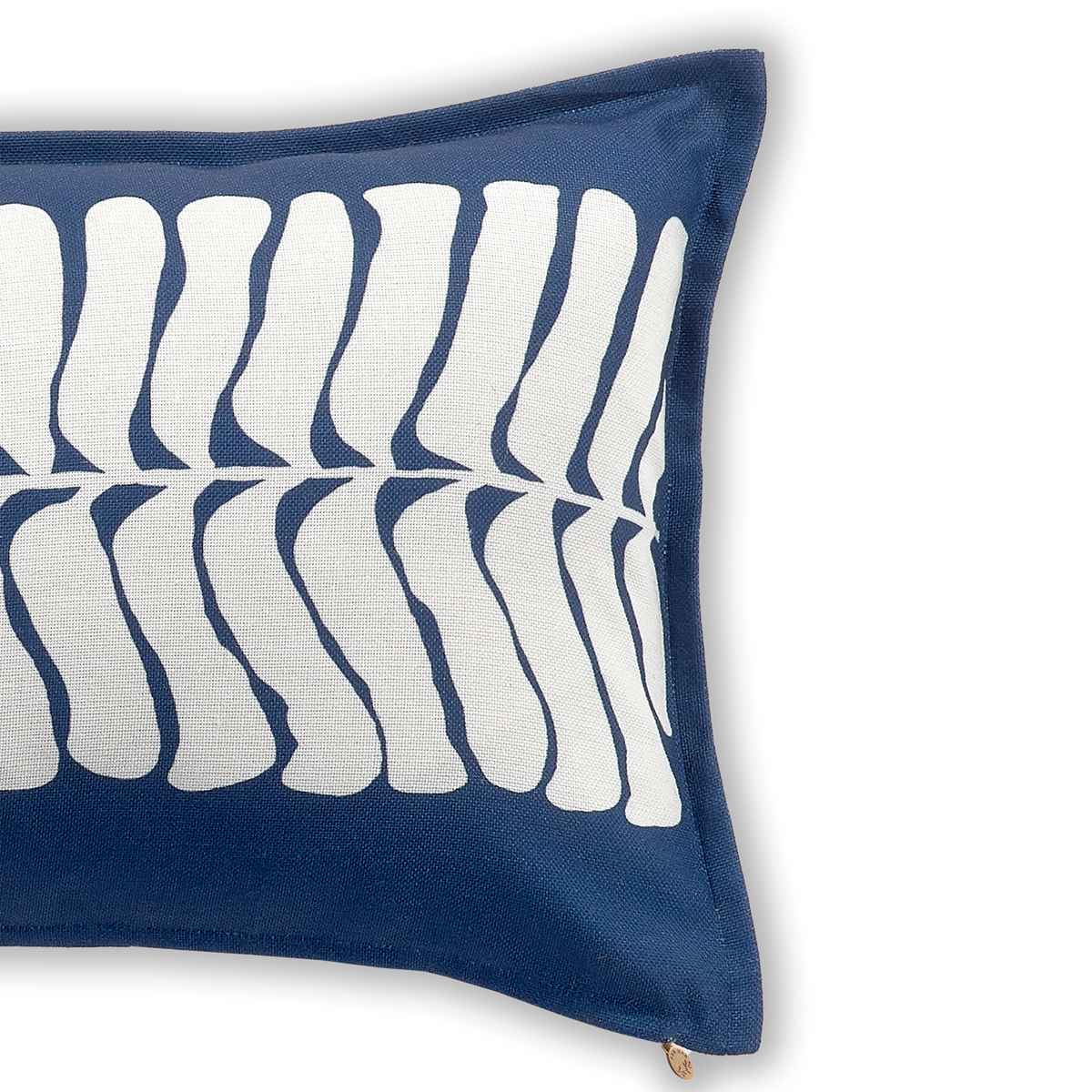 Blue Outdoor Pillow, side-facing product view, alternate angle