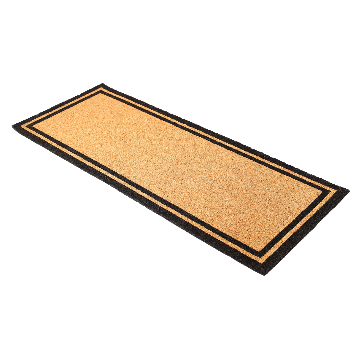 Double Black Border Doormat, side-facing product view, detail close-up