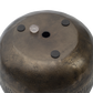 Reverse side of antique brass planter base with drainage hole, plug and rubber feet
