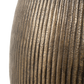 Texture close-up of antique brass planter ribbed hammered finish
