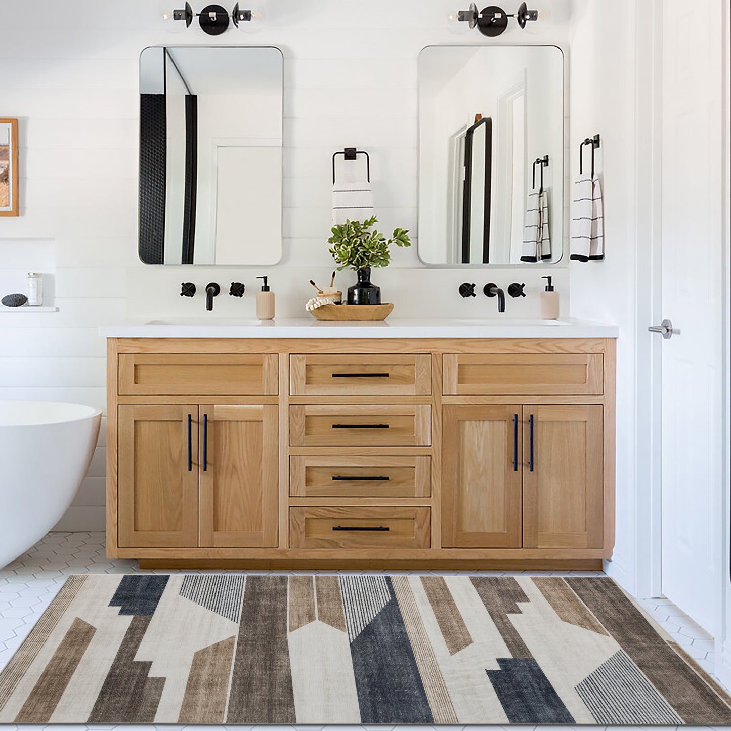 Theo Modern - Beige ReaLife Machine Washable Rugs