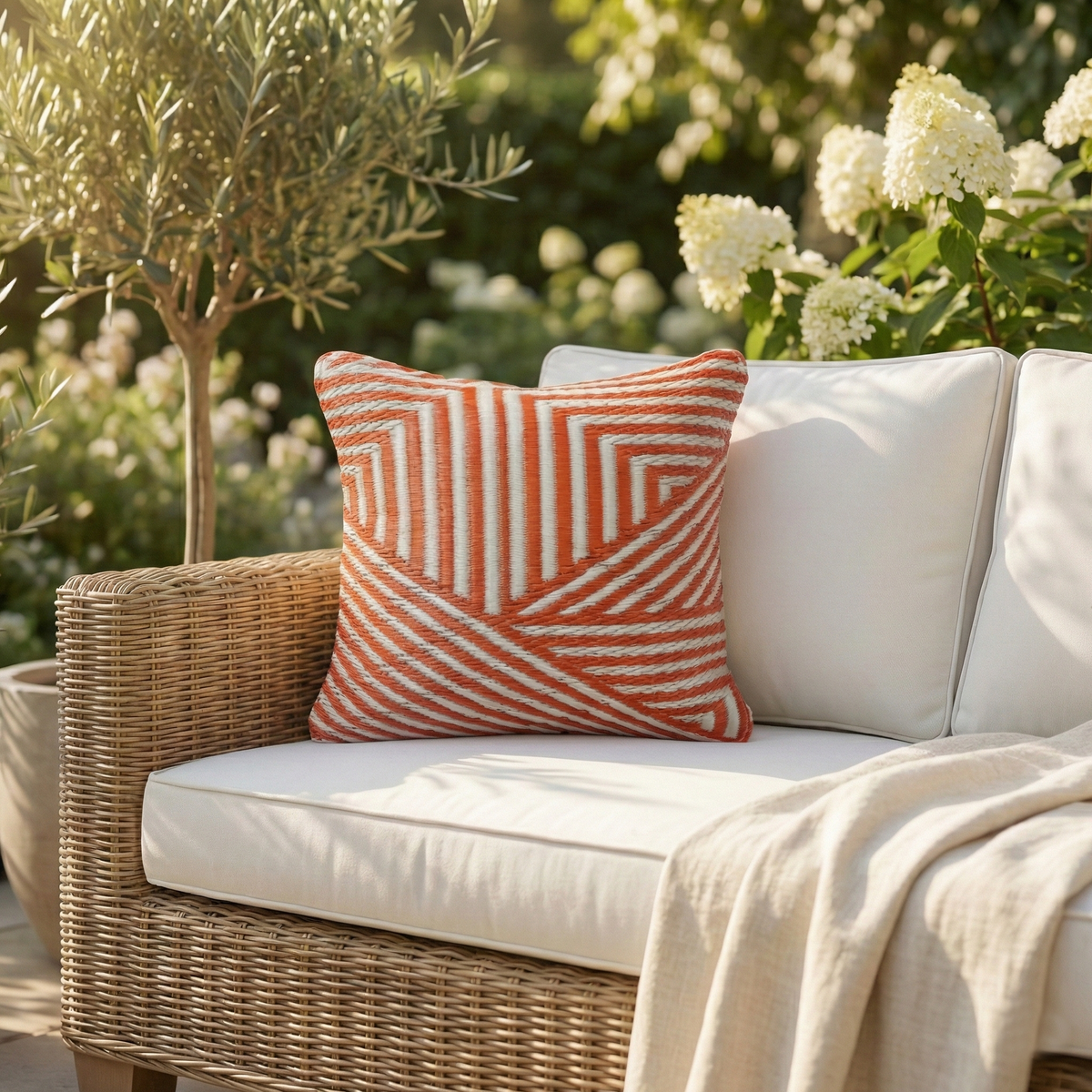Bone Outdoor Pillow, flat product shot
