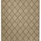 Full view of sand and brown lattice outdoor rug
