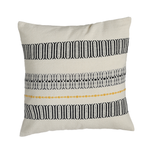 Union Decorative Pillow - Gray & Yellow (20" x 20") Cotton