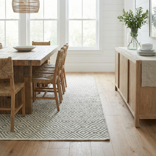 Veria - Gray & White  Diamonds Indoor/Outdoor Area Rug FINAL SALE