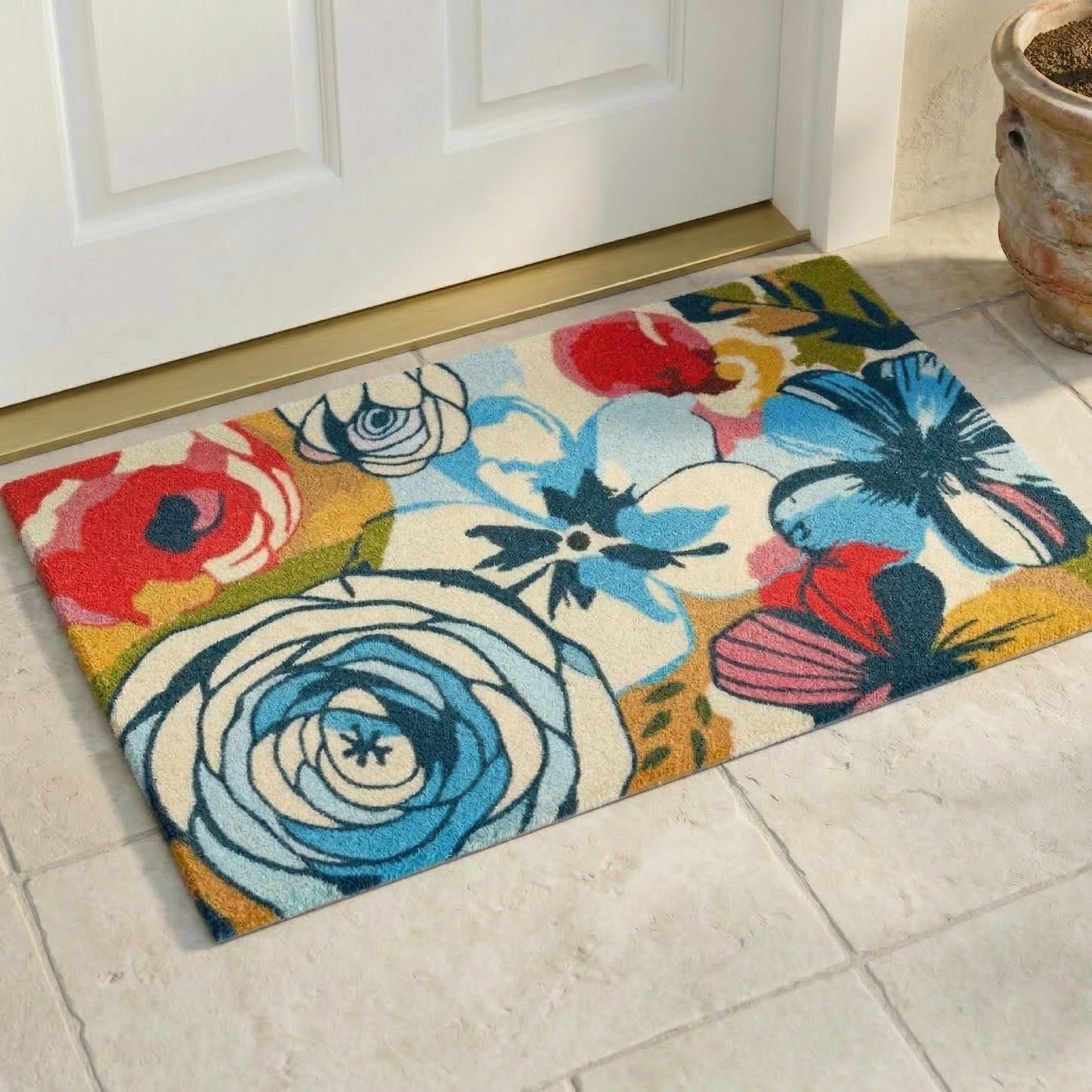 |18--x-30--Non-Slip-Nylon watercolor---floral