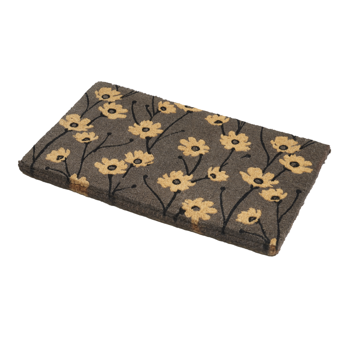 Wild Flowers Gray Doormat, side-facing product view