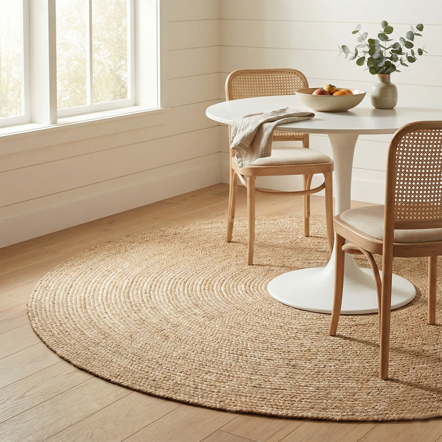 Yellowstone Outdoor - Natural Solid Indoor/Outdoor Area Rug for Living Room - (6' Round)