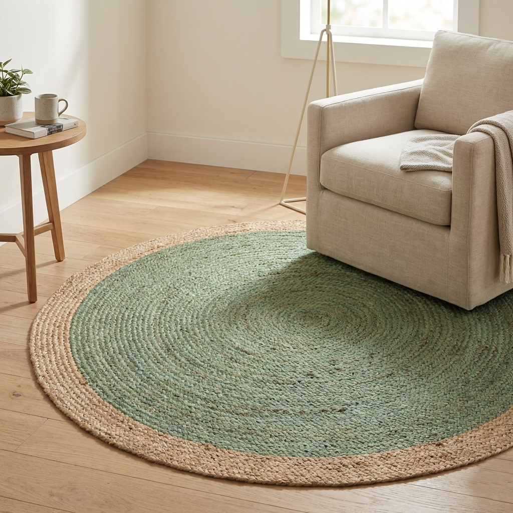 Yellowstone Braided Jute Rug (5' Round) - Teal