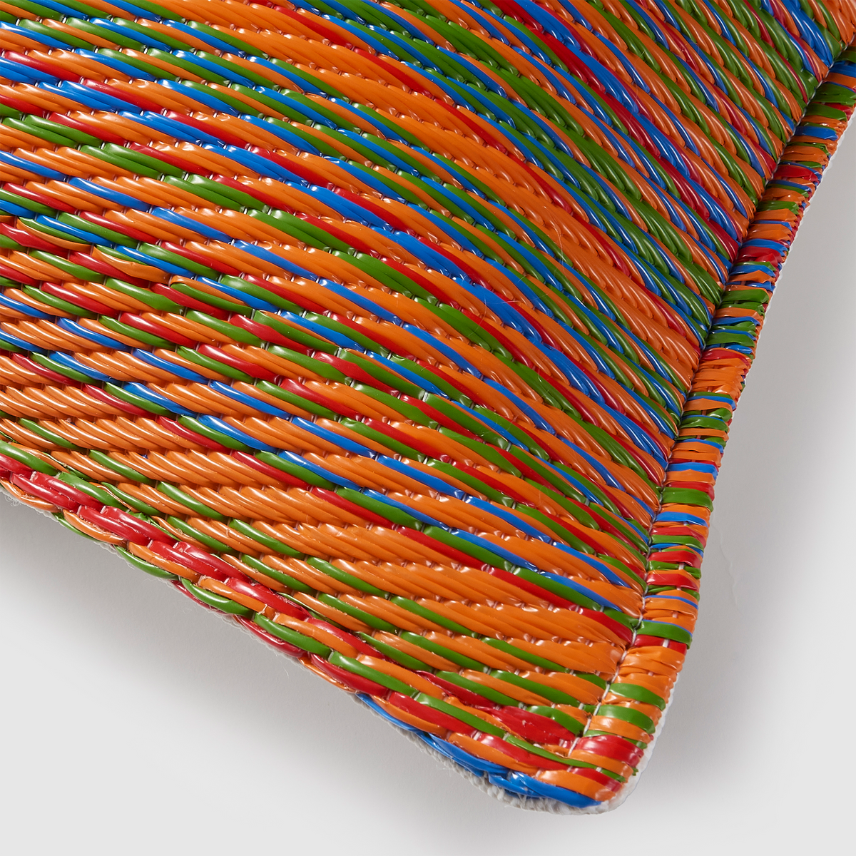 Multicolor Outdoor Pillow, zipper and insert detail, second view