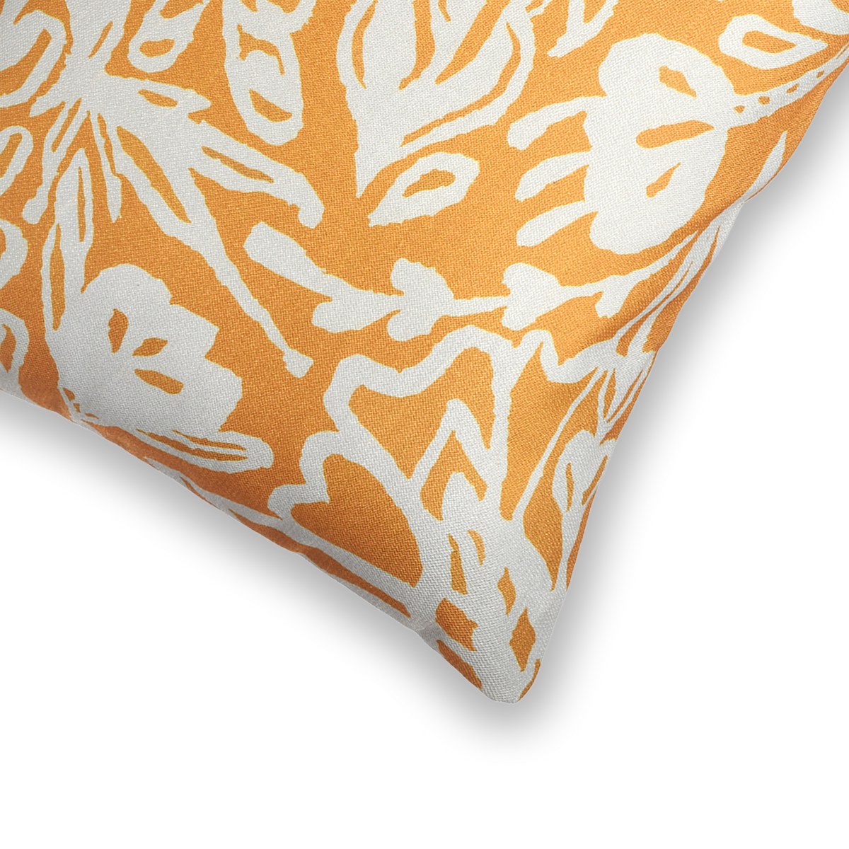 Mustard Yellow Outdoor Pillow, zipper and insert detail