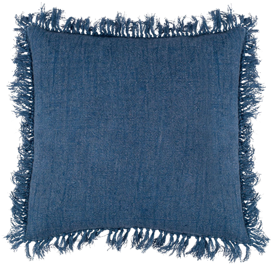 Antwerp Decorative Fringe Indoor Pillow - Indigo (20" x 20")