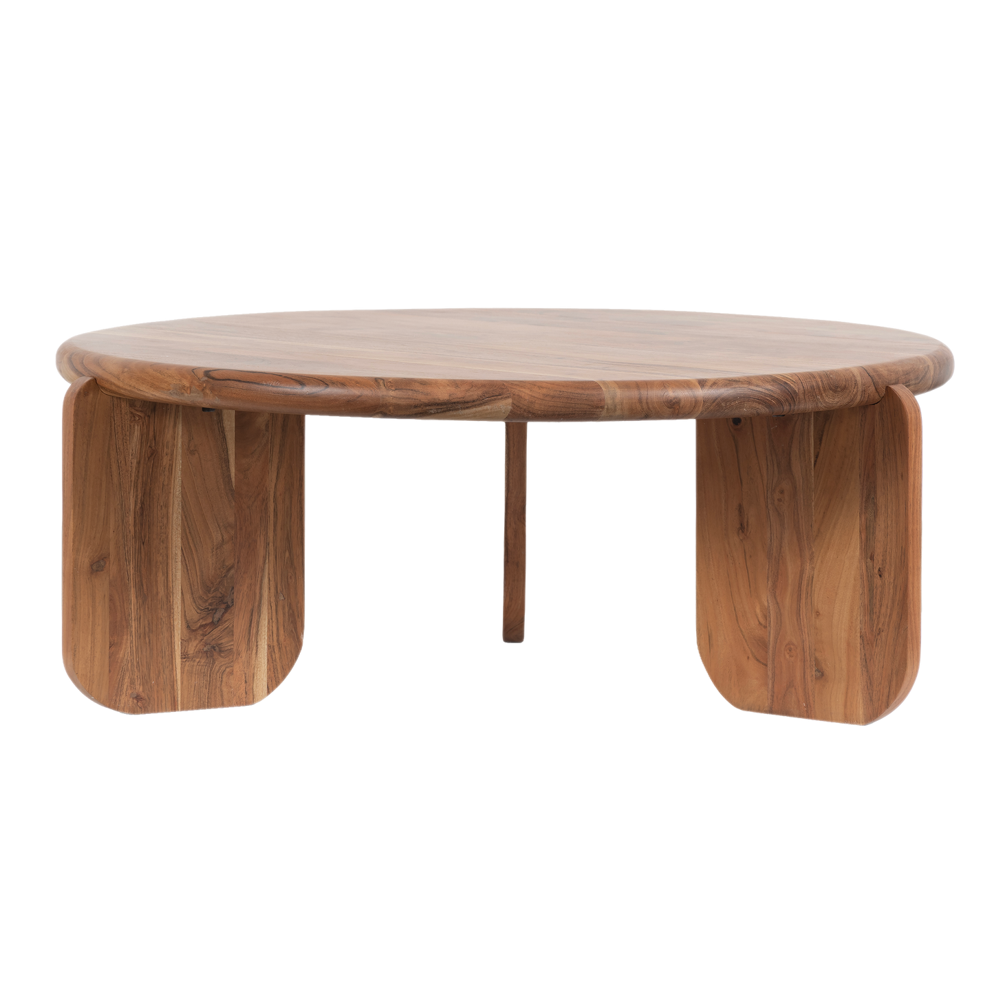 Arlo Round Solid Acacia Wood Coffee Table For Living Room - Natural 36"