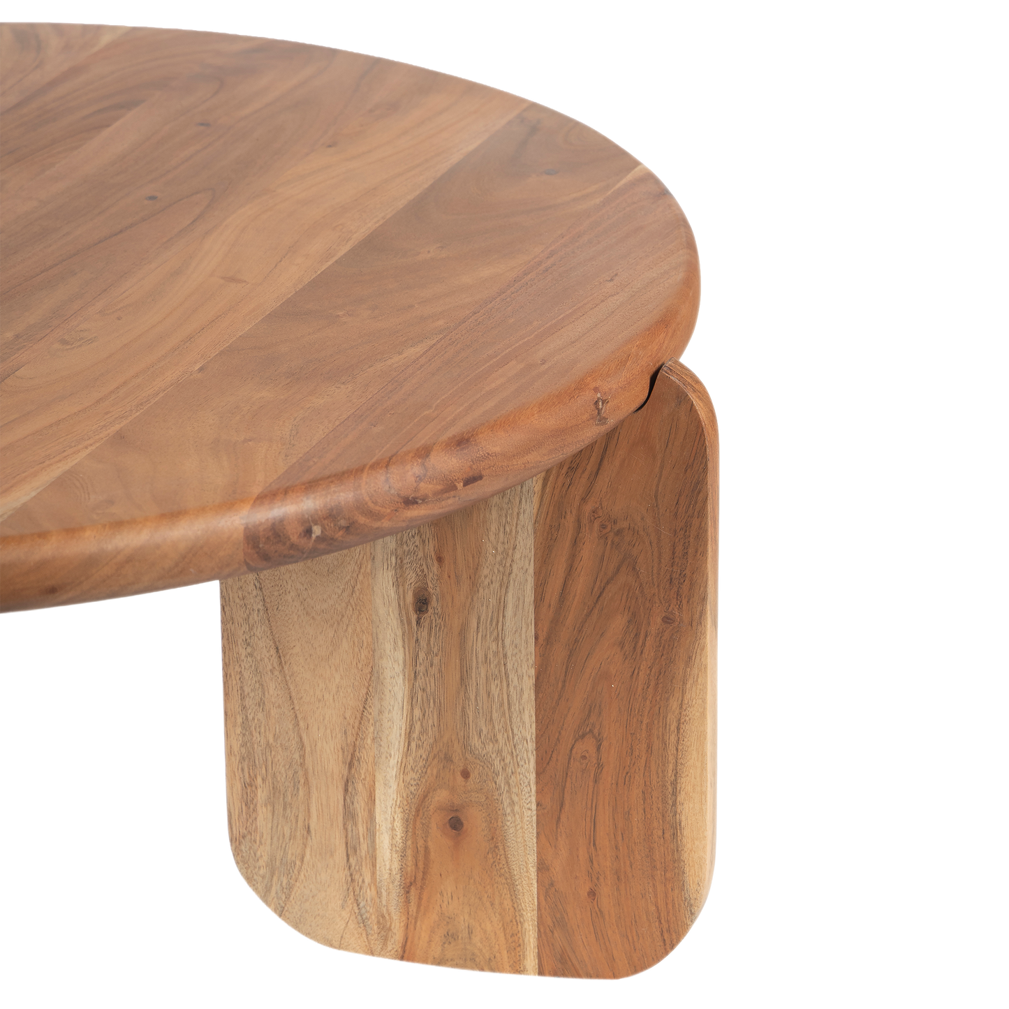 Arlo Round Solid Acacia Wood Coffee Table For Living Room - Natural 36"