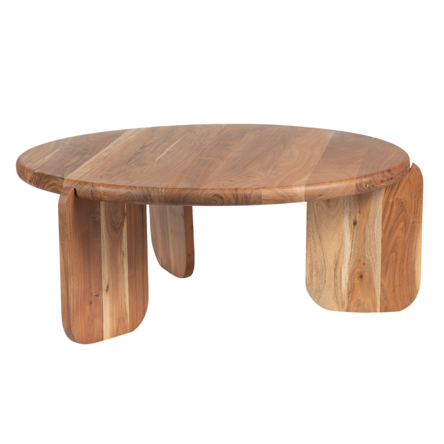 Arlo Round Solid Acacia Wood Coffee Table For Living Room - Natural 36"