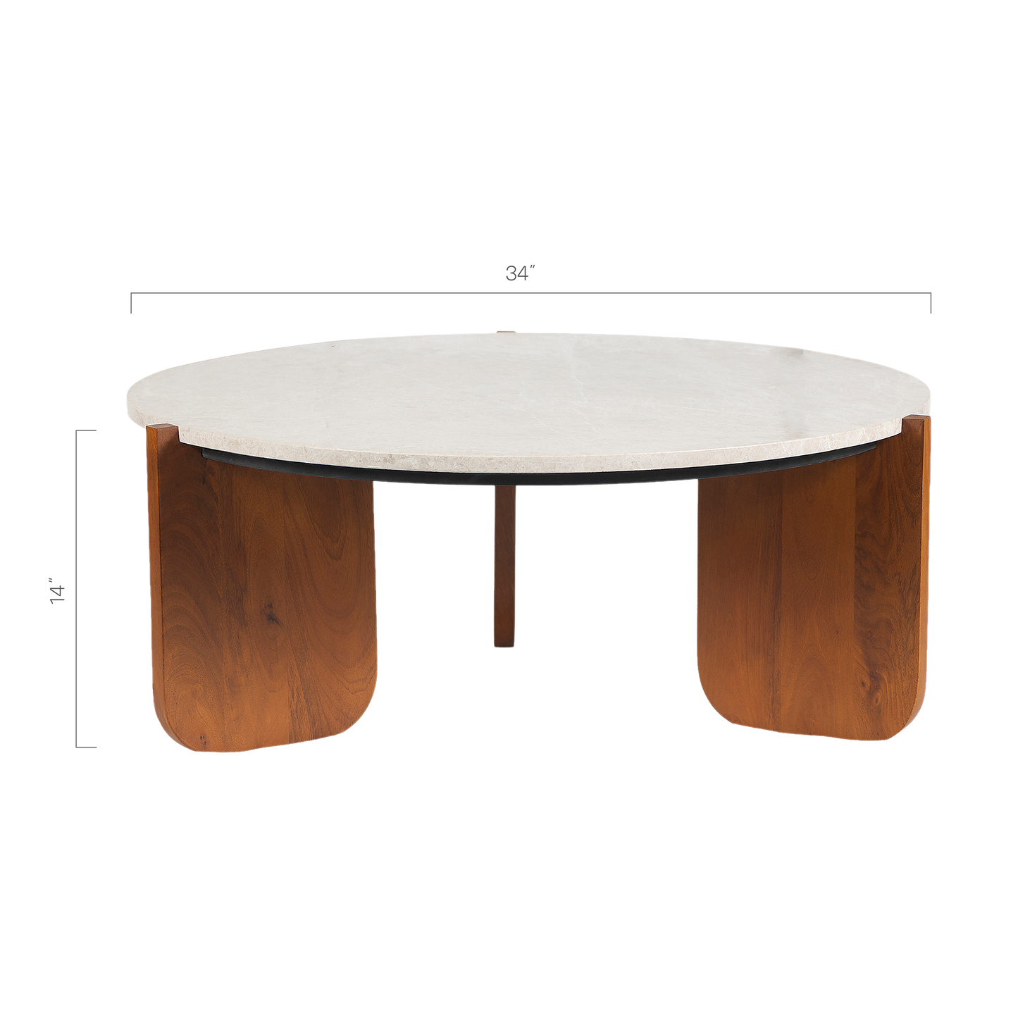 Arlo Round Marble Coffee Table For Living Room - Beige