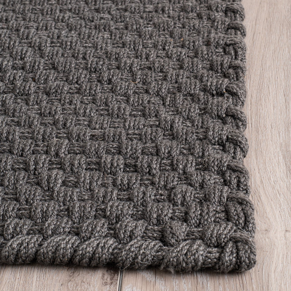 Charcoal Outdoor Rug, close-up of weave texture