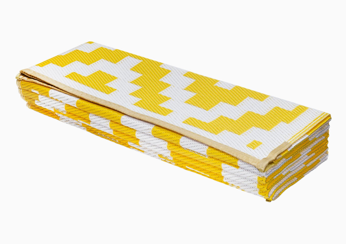 Yellow & White Area Rug, product view angle 2
