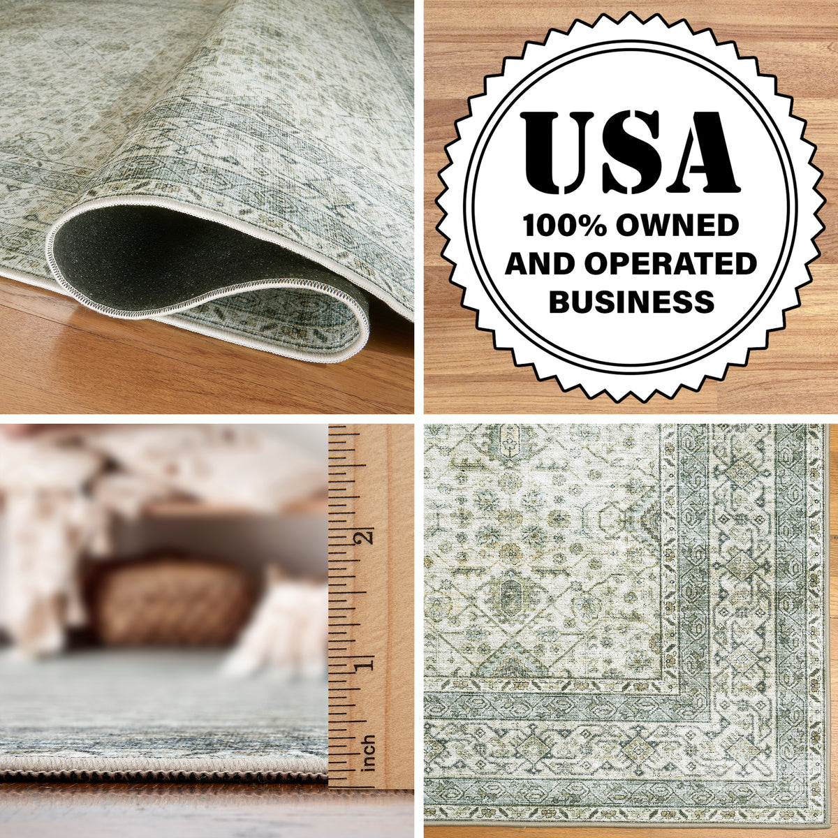 Green Area Rug, product view angle 8