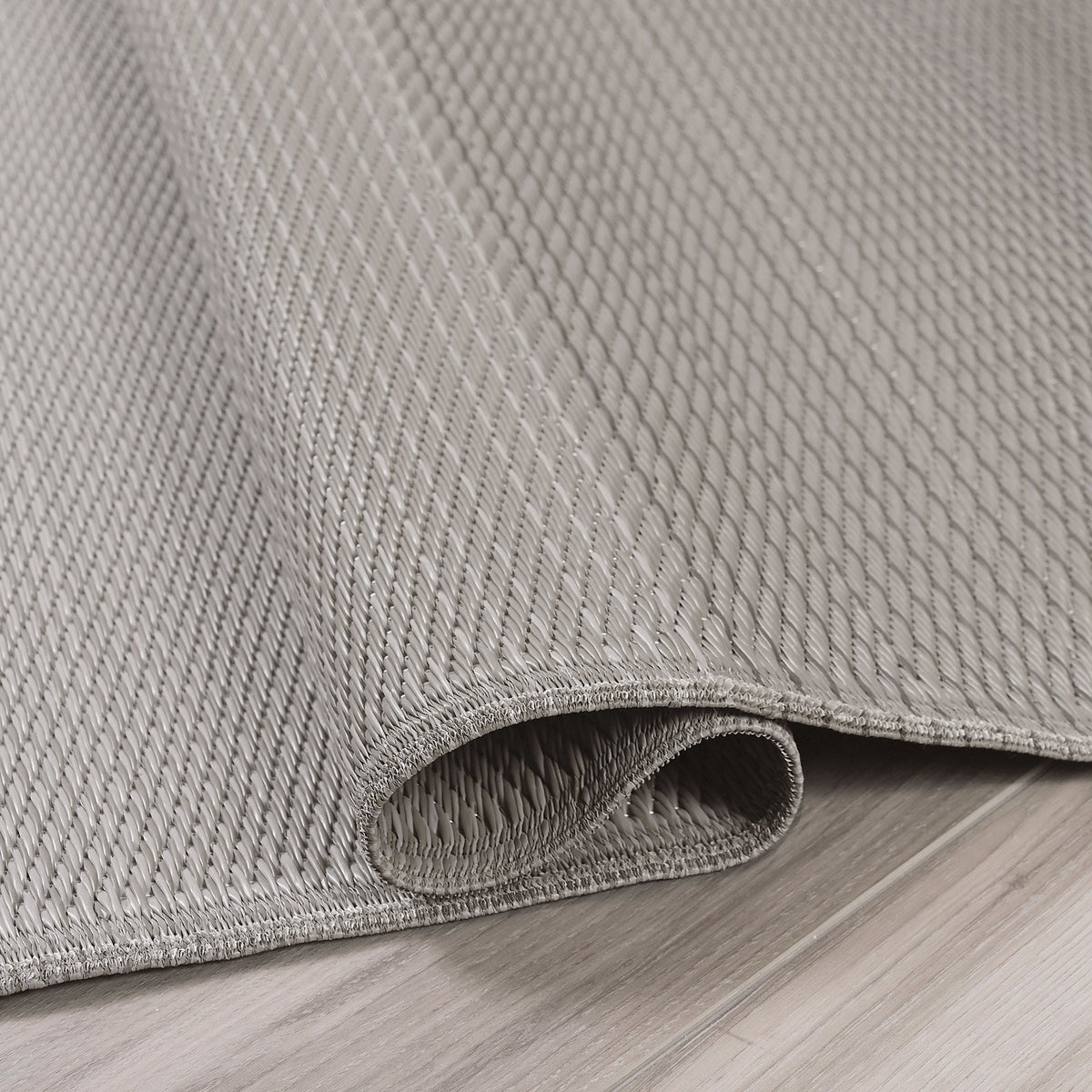 Ash Outdoor Rug, close-up of weave texture, Ash tones