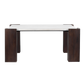 Block Marble Coffee Table For Living Room - White 38"