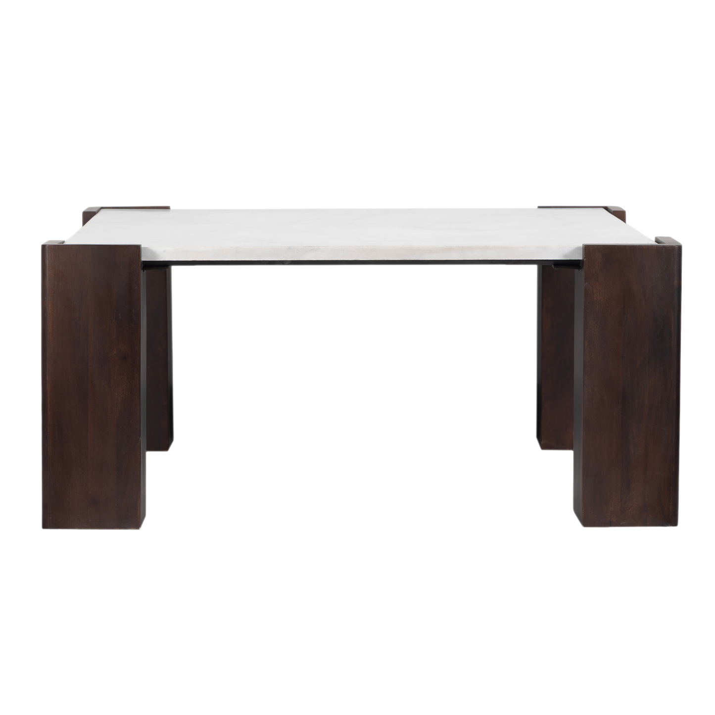 Block Marble Coffee Table For Living Room - White 38"