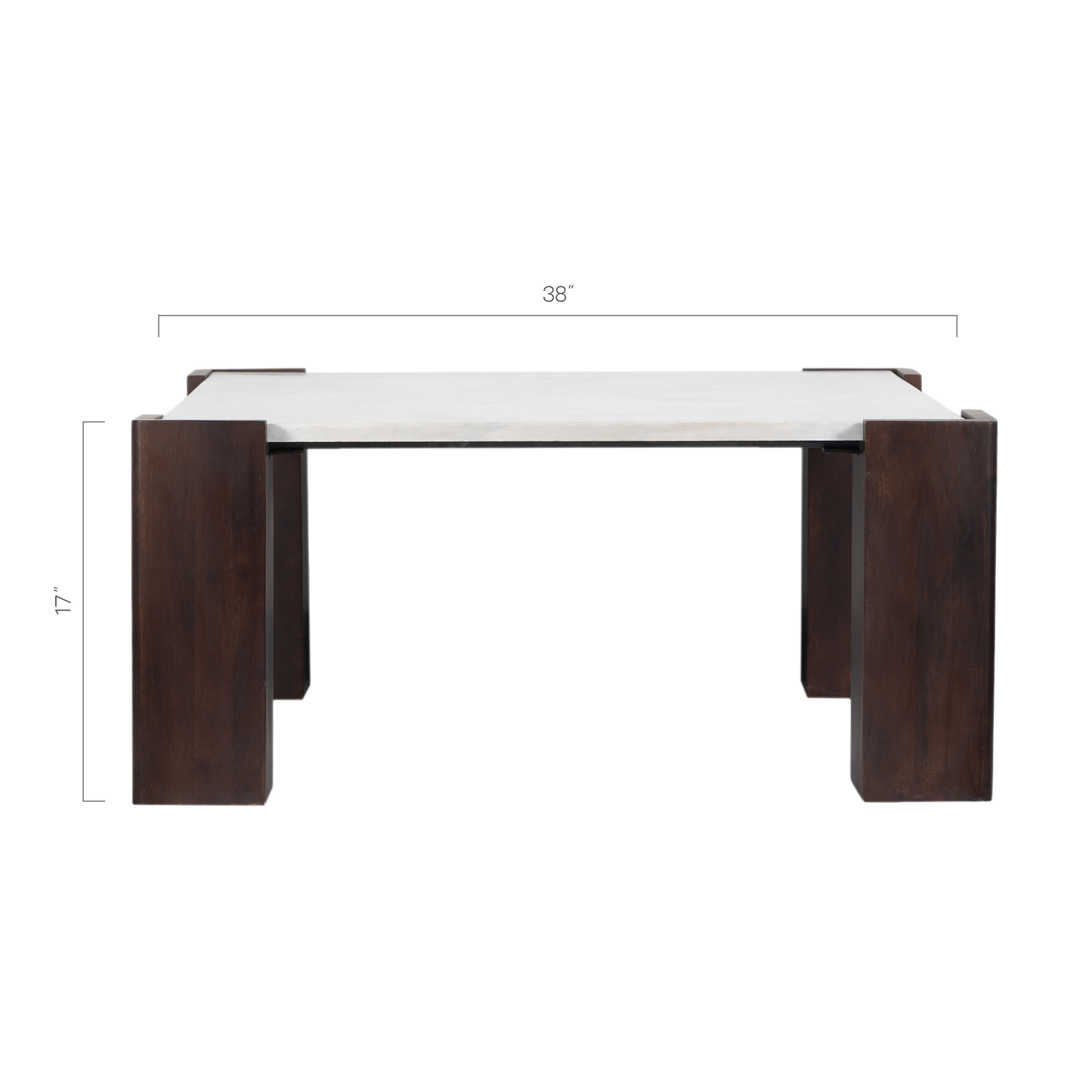 Block Marble Coffee Table For Living Room - White 38"