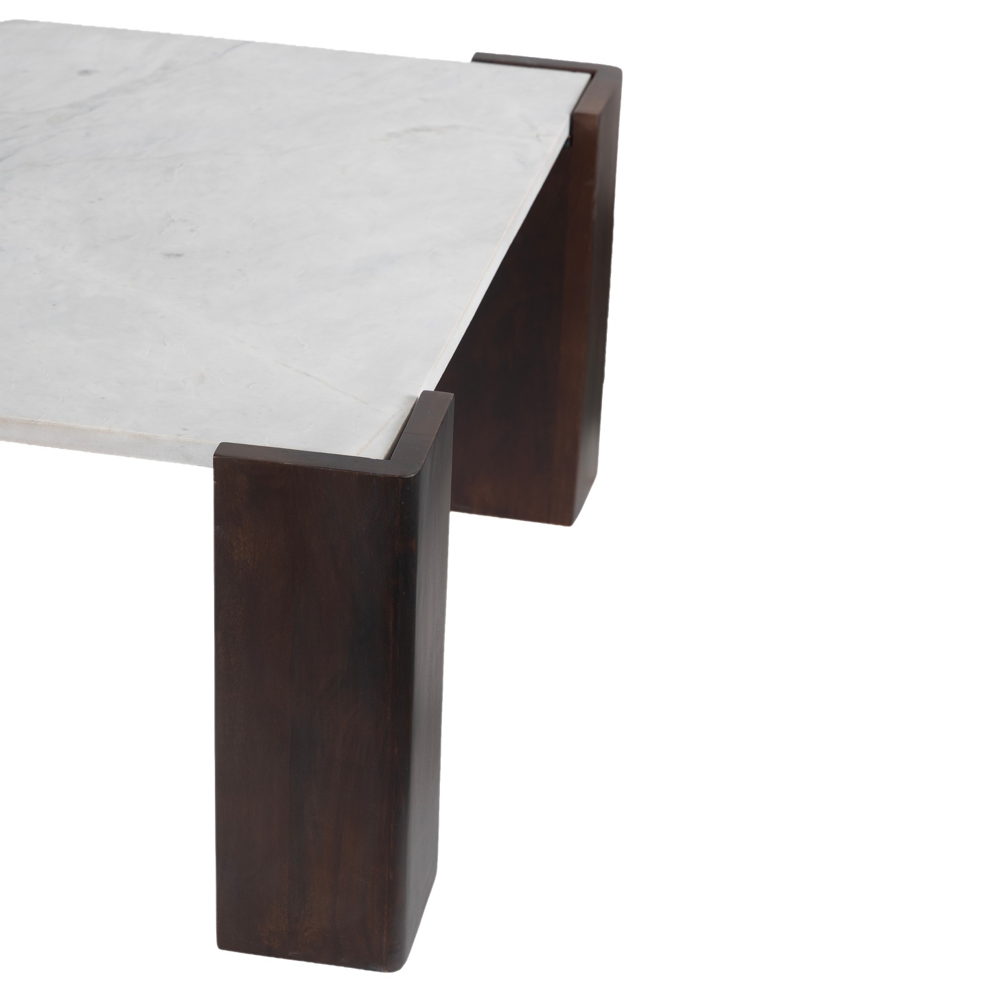 Block Marble Coffee Table For Living Room - White 38"