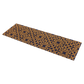 Angled view of long blue tile coir doormat