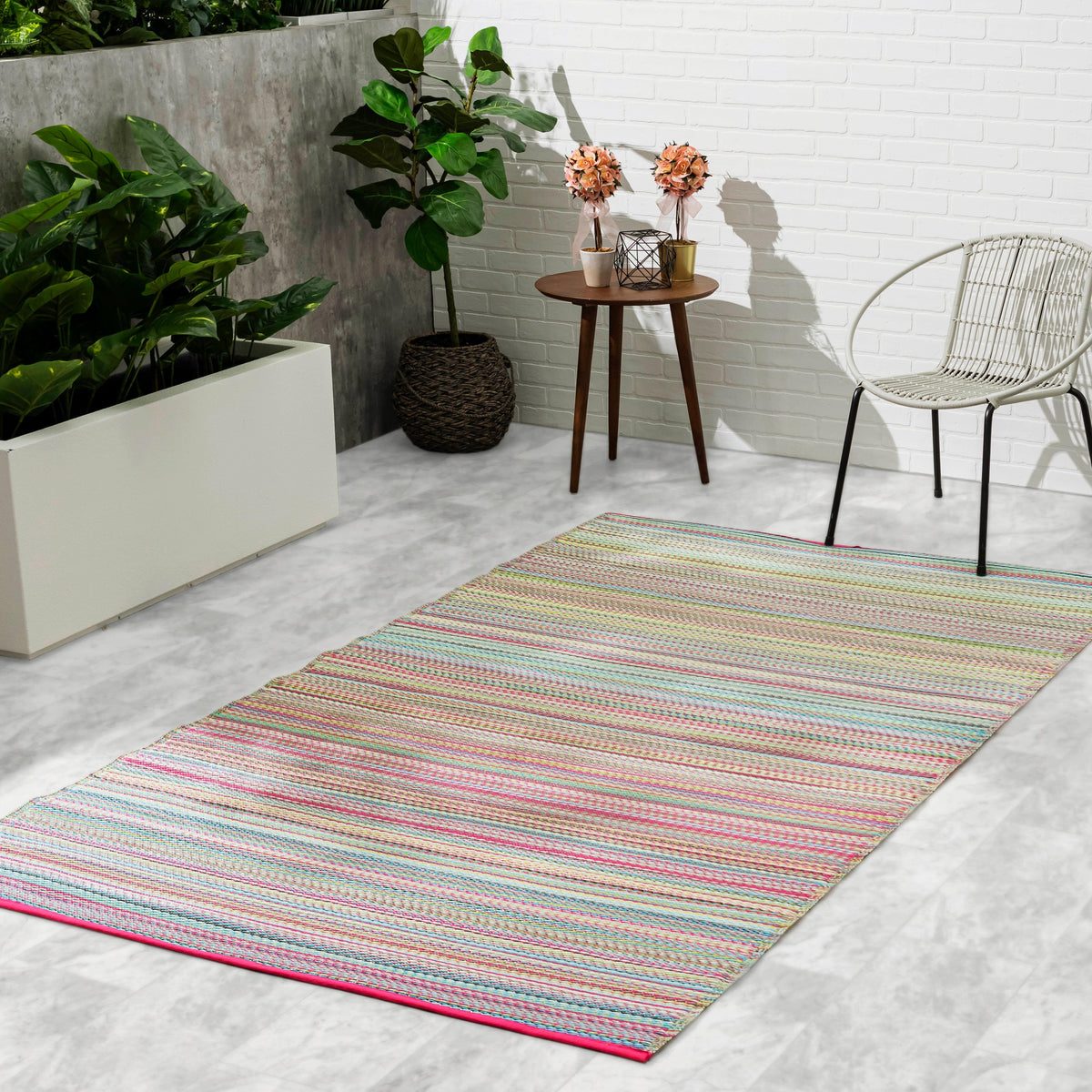 Candy Outdoor Rug, lifestyle patio scene